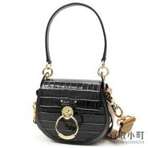 Chloe Tess Bag Crocodile Calfskin Brown shoulder handbag crossbody